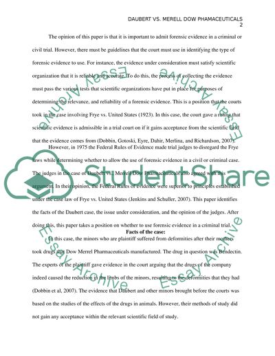 Daubert vs Merrell Dow Pharmaceuticals