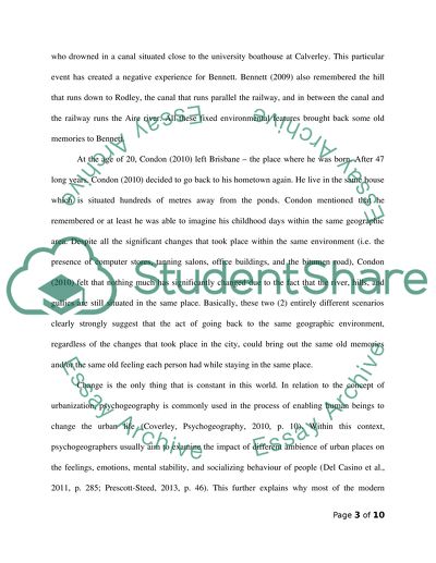 Psychogeographic Comparison Between the Text Written by Bennett and Condon