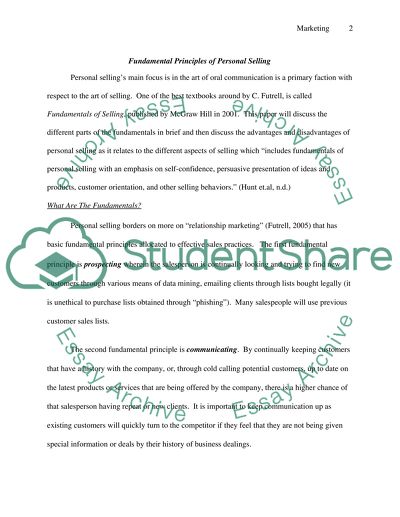 Fundamental Principles of Personal Selling