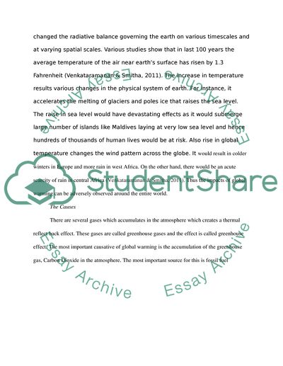 Global Warming - Causes, Impacts, the Way Ahead