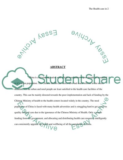 The Health Care in China