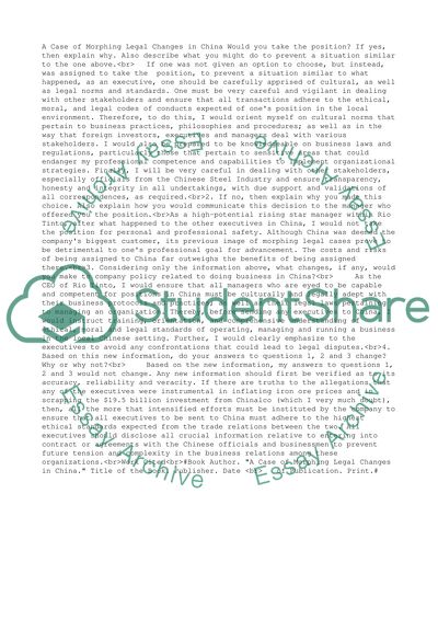 A Case of Morphing Legal Changes in China