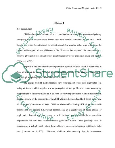 Child Abuse and Neglect under 18