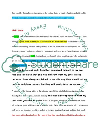 Observation, Field Notes