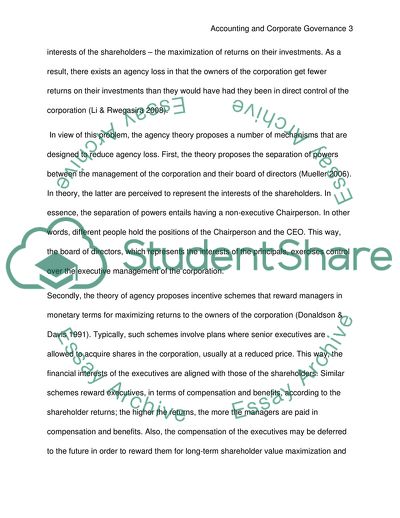 The Role of Accounting and Auditing in Corporate Governance