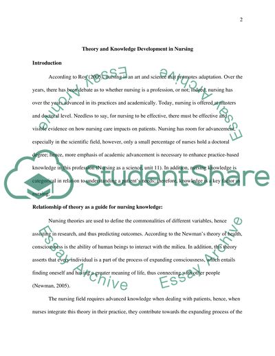 Theory and Knowledge Development in Nursing