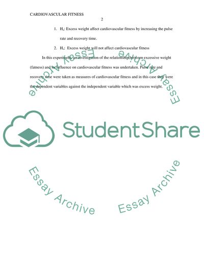 Cardiovascular Fitness (Designing an Experiment)