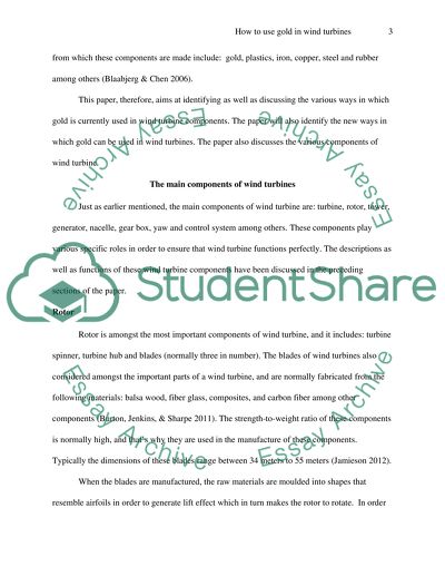 How to use a Gold in Wind Turbines