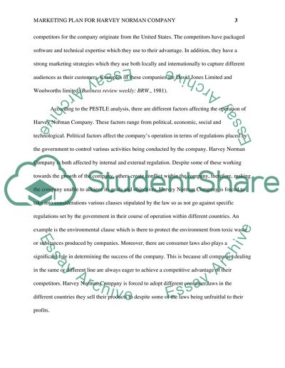 Marketing Plan for Harvey Norman Company