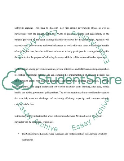 Adult Learning Disability