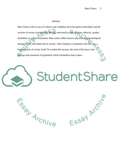 Hate crime essay