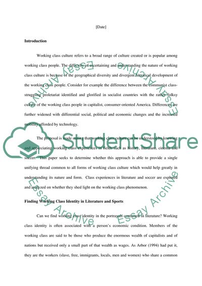 Deciphering Working Class Culture thru Class Experiences in Literature and Soccer