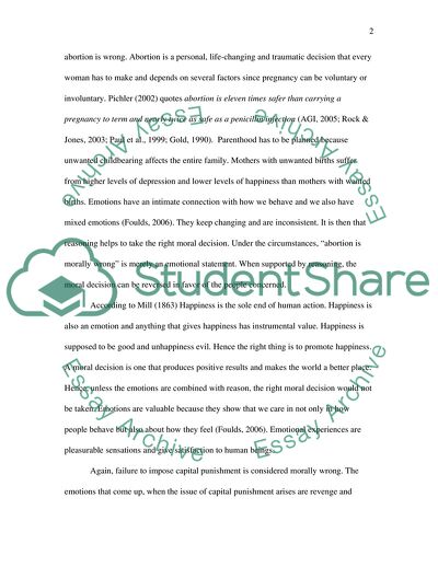 Are Reason and Emotion Equally Necessary in Justifying Moral Decissions