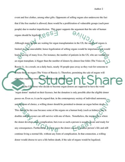 Why the sale of human organs should be legalized