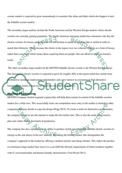 The Market Target for the Moveo Foldable Electric Scooter