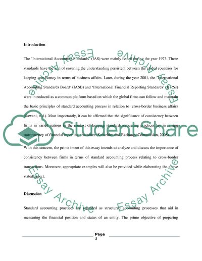 Consistency between Firms in Various Countries in Keeping Standard Accounting Practices