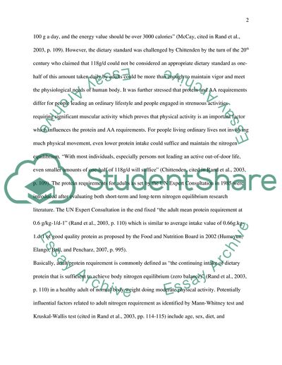 Protein and Amino Acid Requirements in the Adults