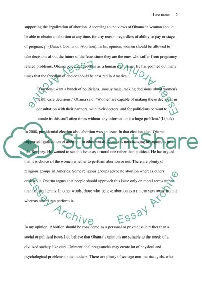 Abortion:views of Obama and Romney