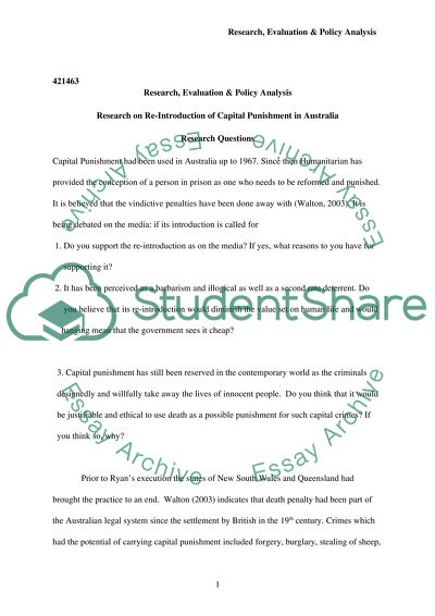 Research, Evaluation & Policy Analysis