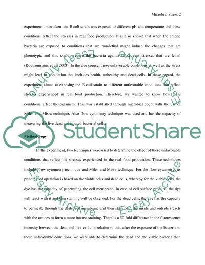 Microbial stress and food processing