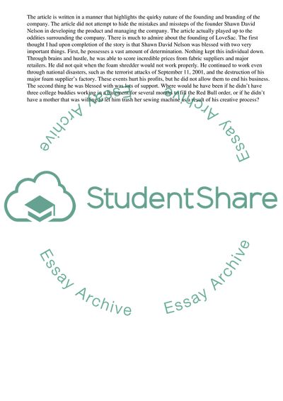 Founding and Growth LoveSac Company