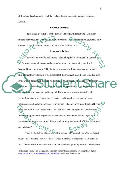 Fair and Equitable Treatment in the Context of International Investment Law