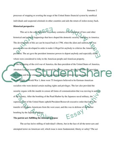 The United States Patriot Act