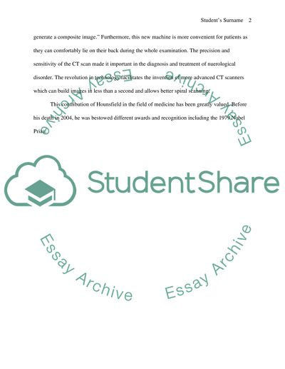 Contribution of Godfrey Hounsfeild in Medicine