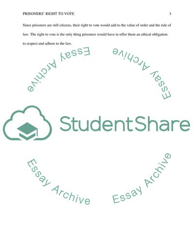 Should the prisoners be allowed the right to vote