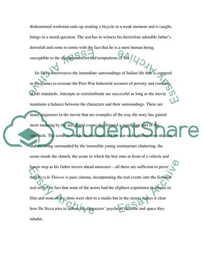 Analysis of Vittorio De Sicas Bicycle Thieves Movie