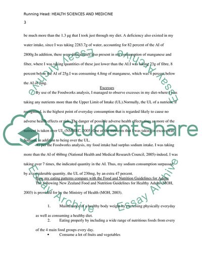 Health Sciences and Medicine: Nutrition