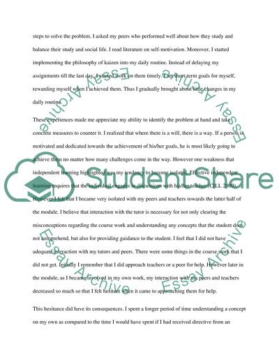 Reflective Discussion