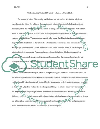 Understanding Cultural Diversity: Islam as a Way of Life