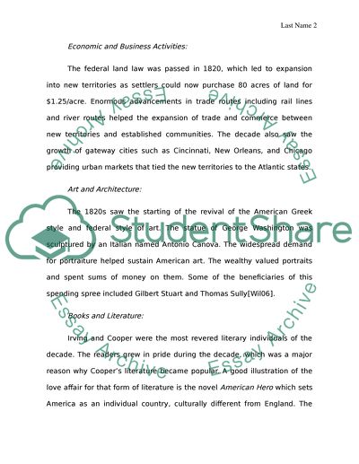 American History between 1820-1920