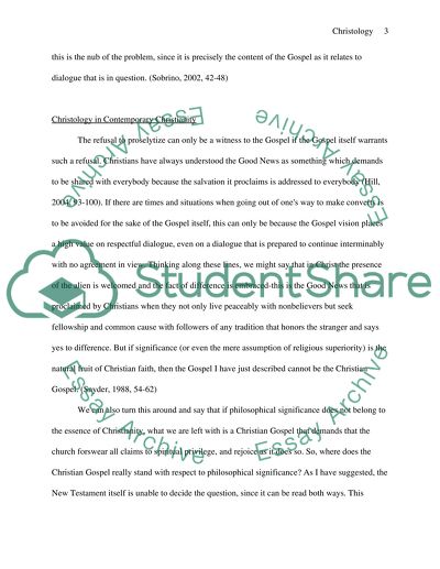 Christology in Contemporary Christianity