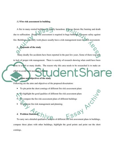 Plan for Fire Assessment in Different Buildings