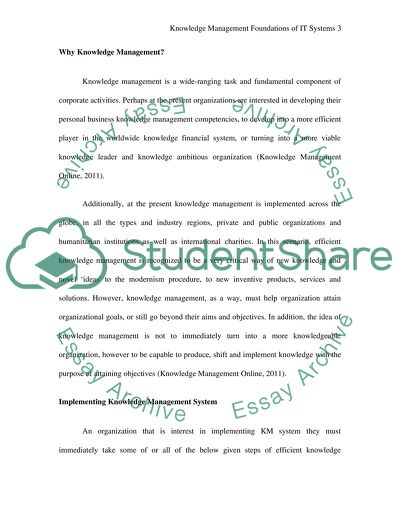 Knowledge Management Foundations of IT Systems