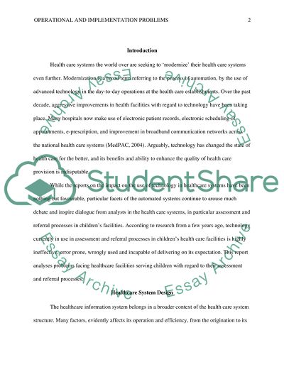 Operational and Implementation Problems