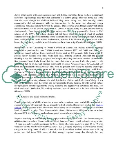 Childhood Obesity in Society