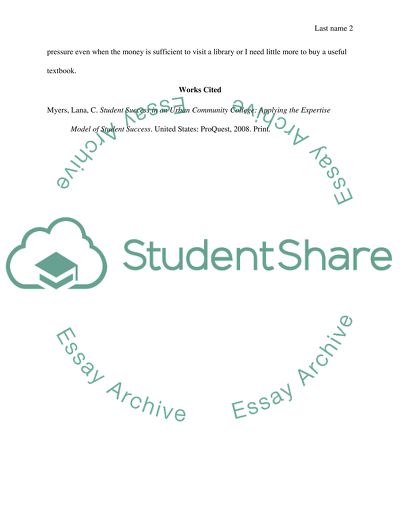 Applying the Expertise Model of Student Success