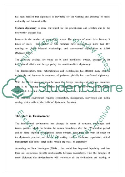 How Diplomatic Practitioners Ideas Solve Diplomatic Challenges