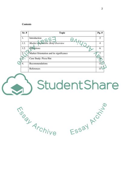 Marketing Management of Pizza Hut