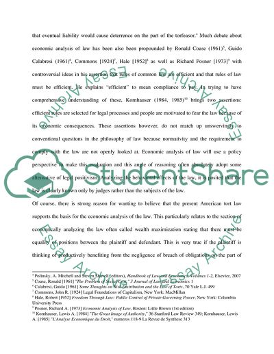 Analysis of the Law of Obligation Using Economic Principles
