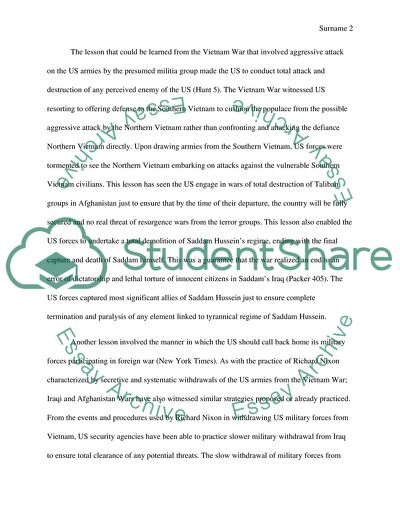 Applying Lessons from the Vietnam War to the Current War Scenarios in Iraq and Afghanistan