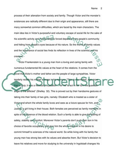 Family Values and Social Interaction in Mary Shelleys Novel Frankenstein and The Modern Prometheus