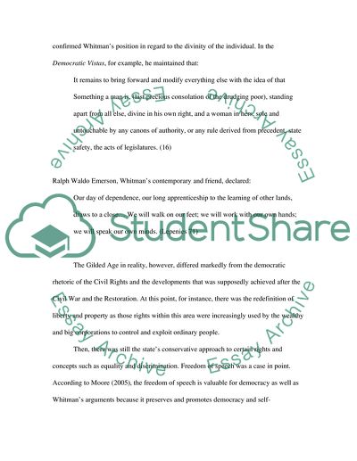 Walt Whitmans Democratic Society - Dream or Reality