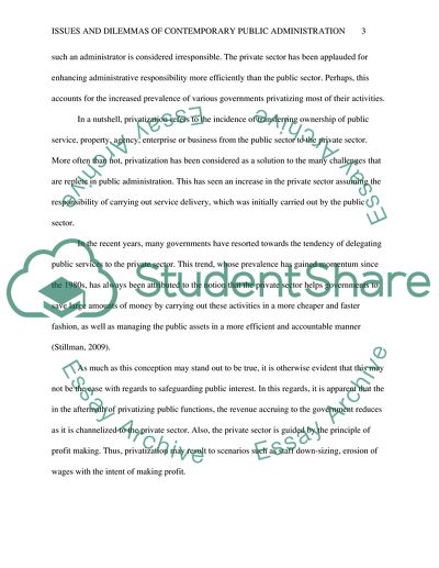 Issues and Dilemmas of Contemporary Public Administration WK 6