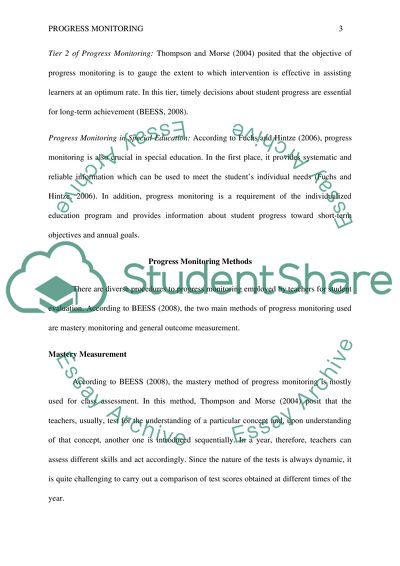 Progress Monitoring within an RTI Model