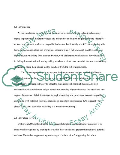 Does Promotion and Advertising Have an Effect on Life-Long Learning in Higher Education Institutions