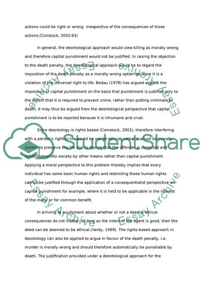 Deontologist on Capital Punishment